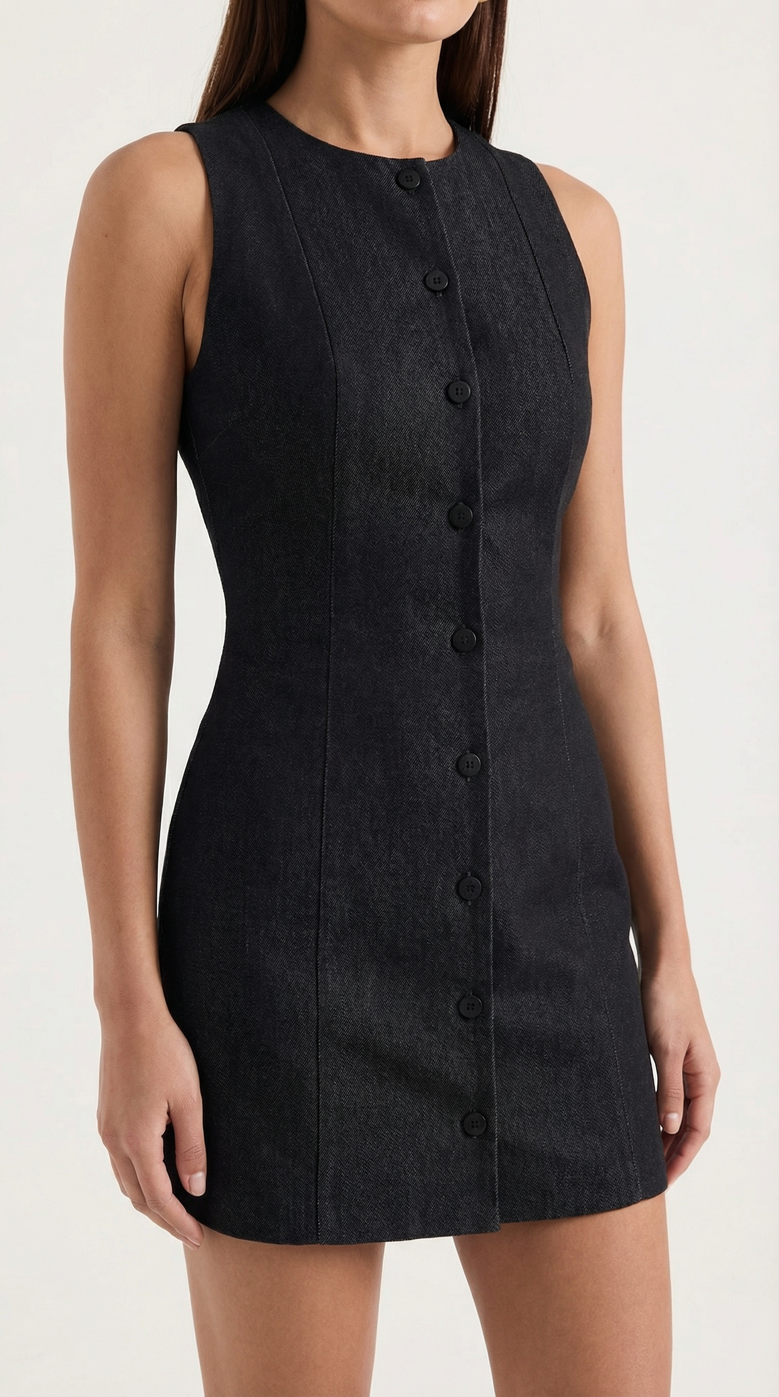 Patricia Sleeveless Button-Up Mini Dress