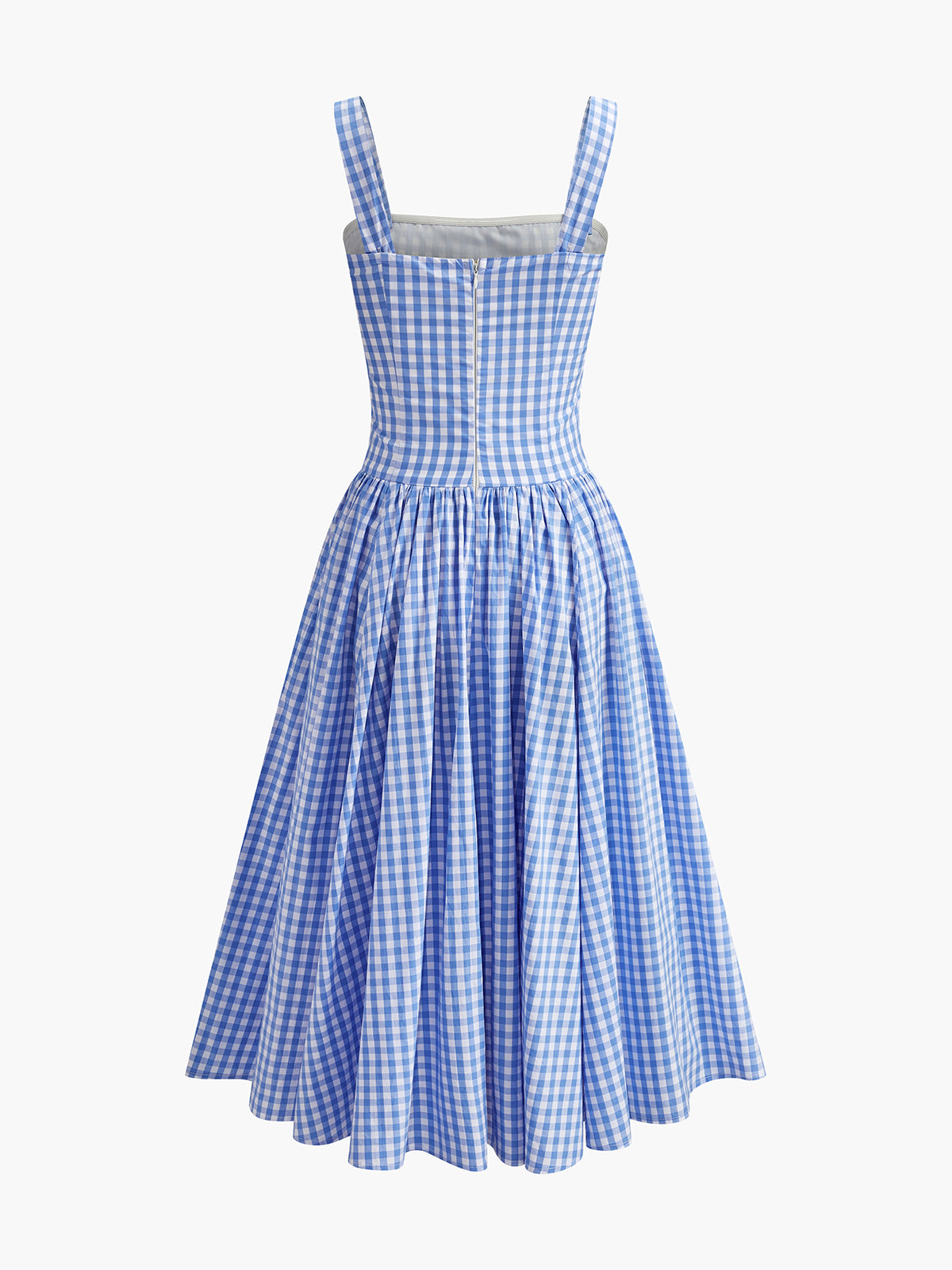 Lace-Up Checkerboard Corset Dress