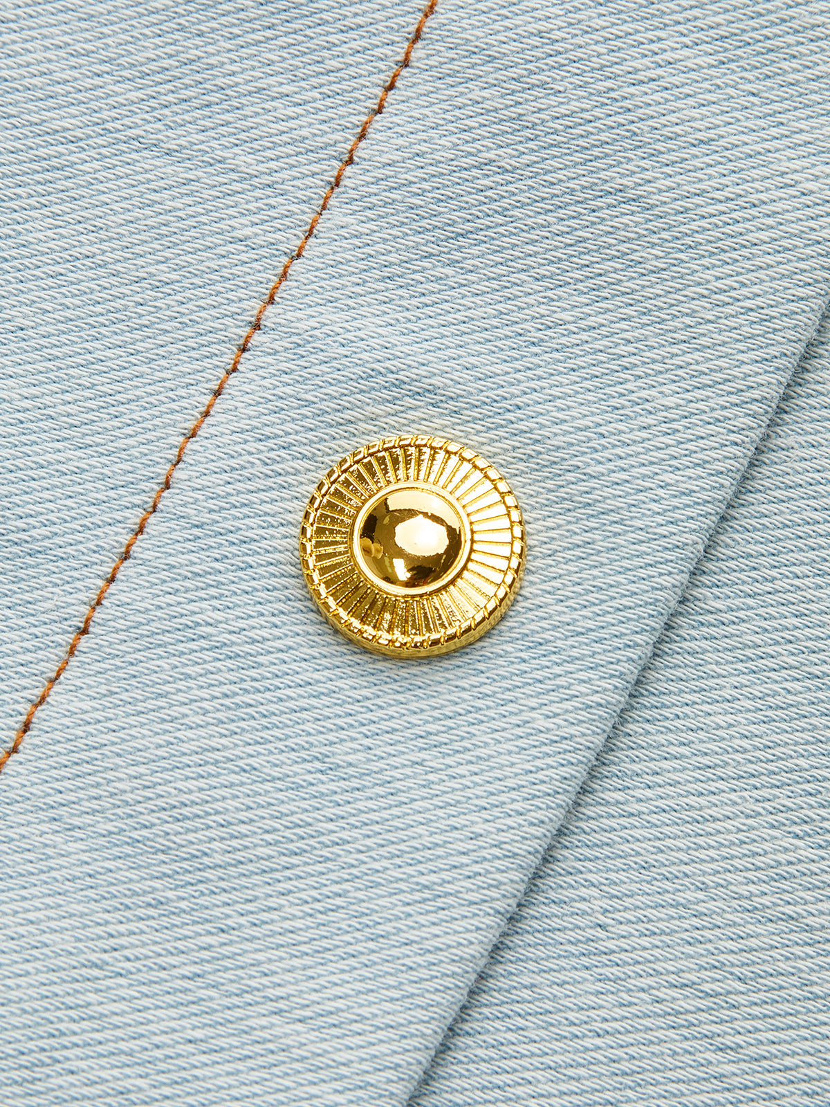 Belted Button-Front Denim Dress