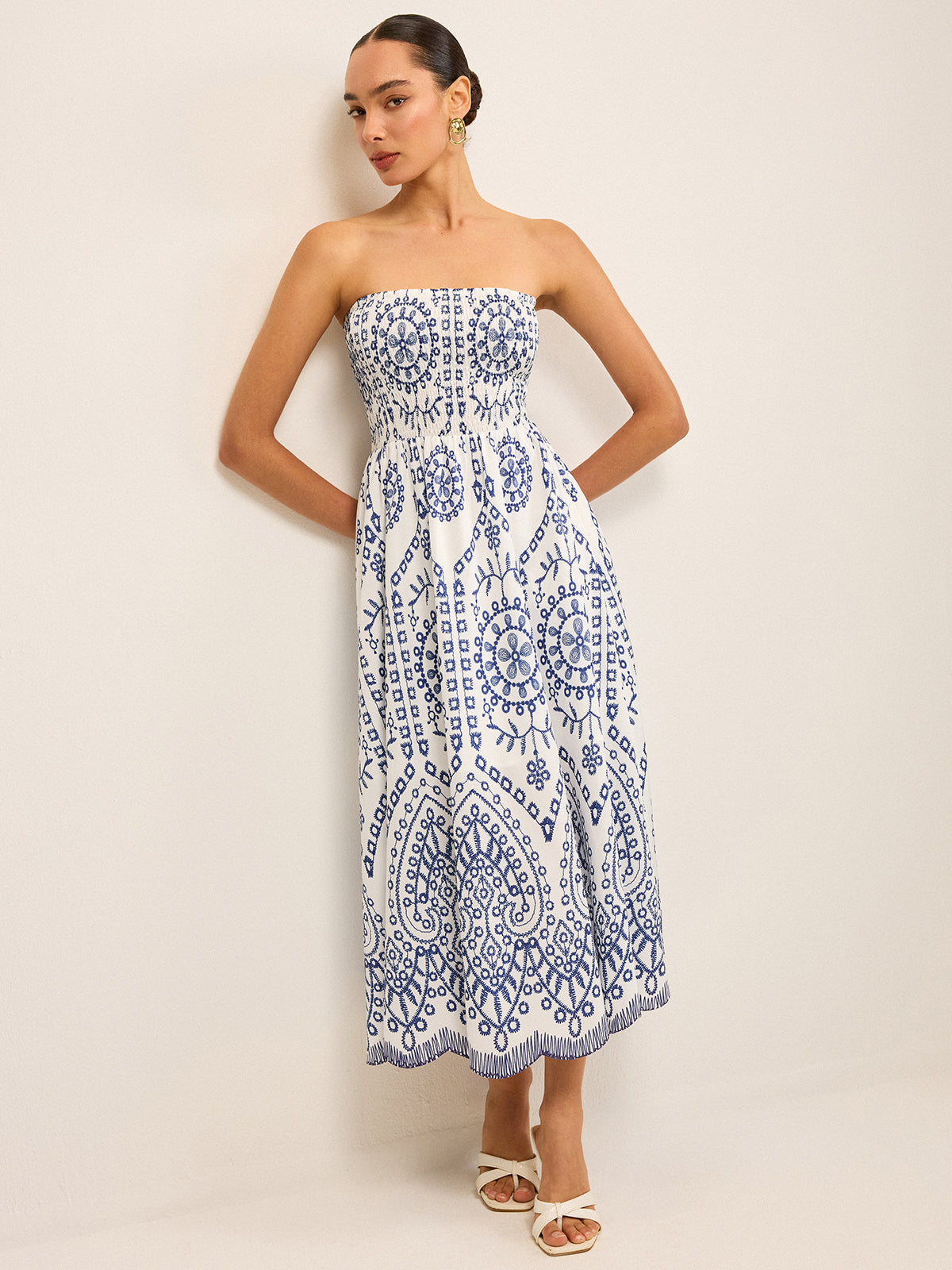 Strapless Boho Maxi Dress