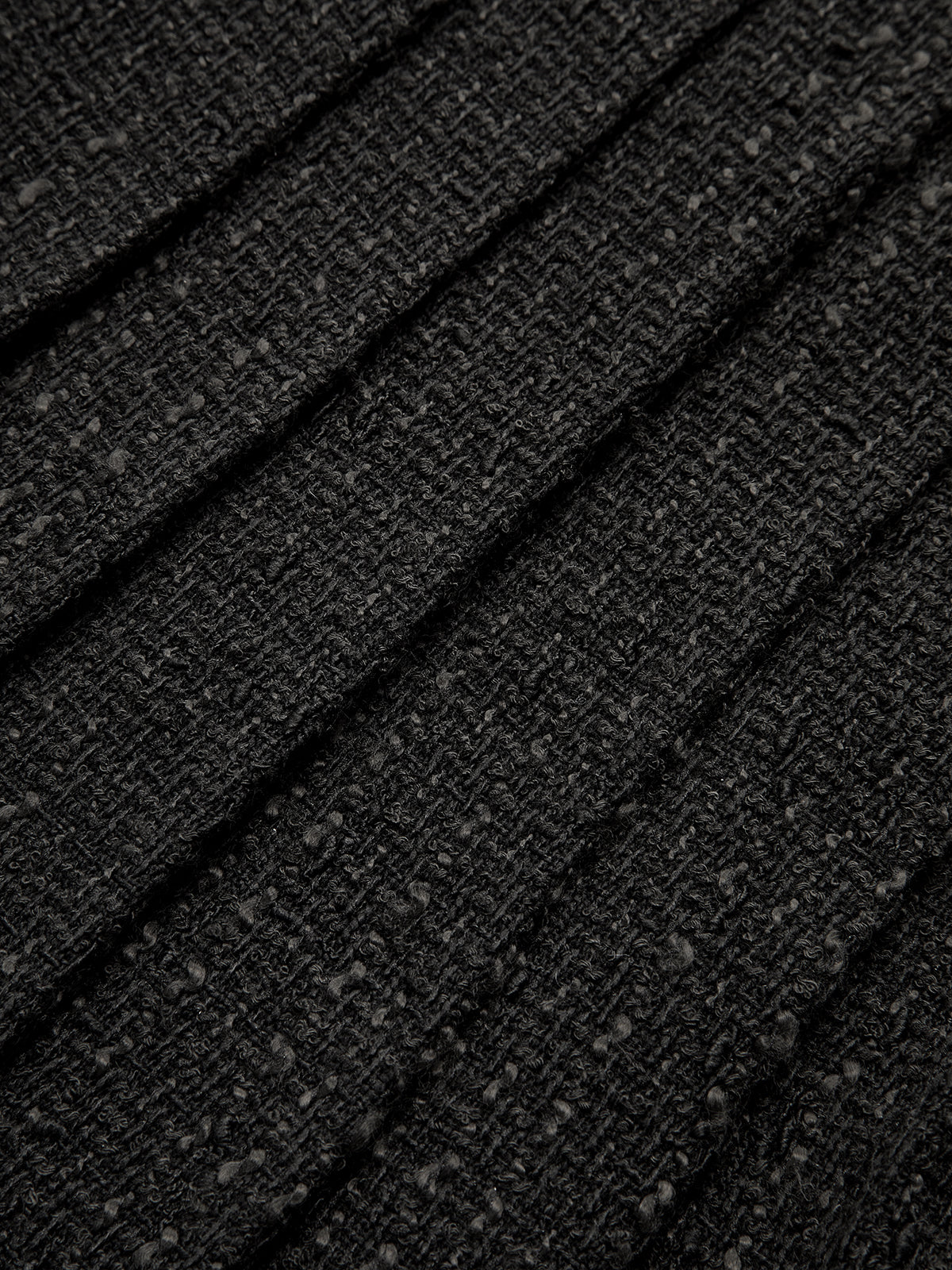 Tweed Sleeveless Pleated Mini Dress with Belt