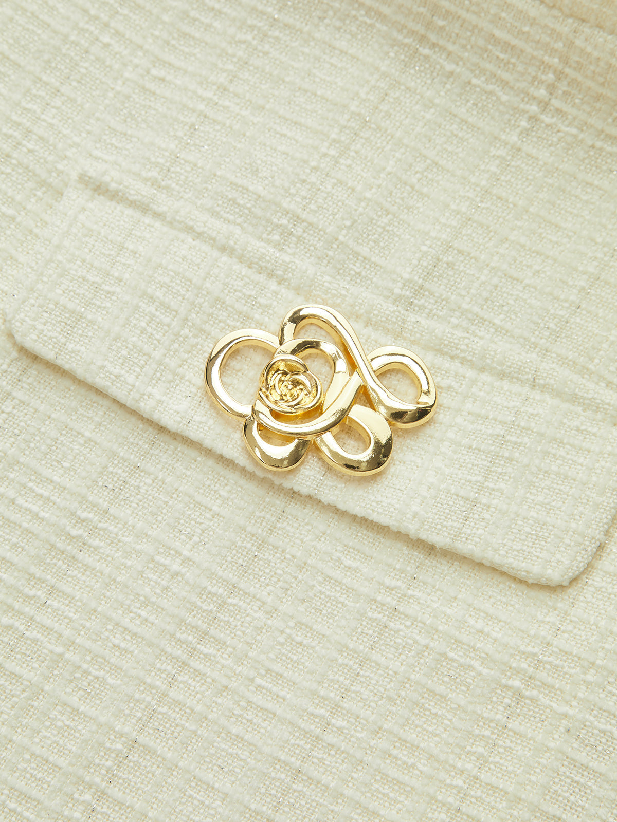 Metal Detail Tweed Belted Mini Dress