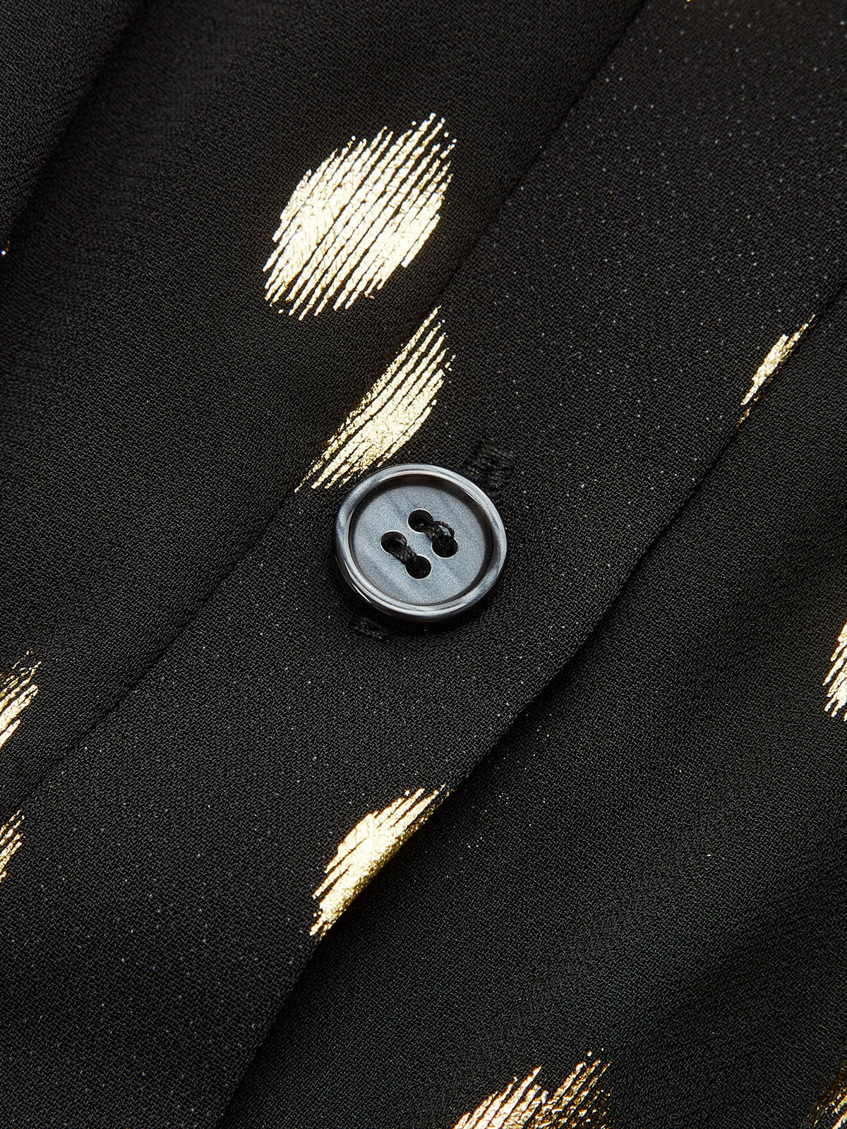 Long Sleeves Foil Spot Print A-Line Maxi Dress