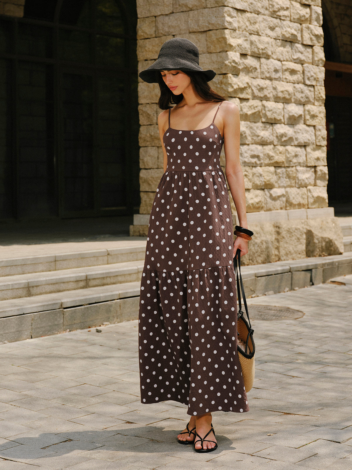 Polka Dot Backless Summer Maxi Dress