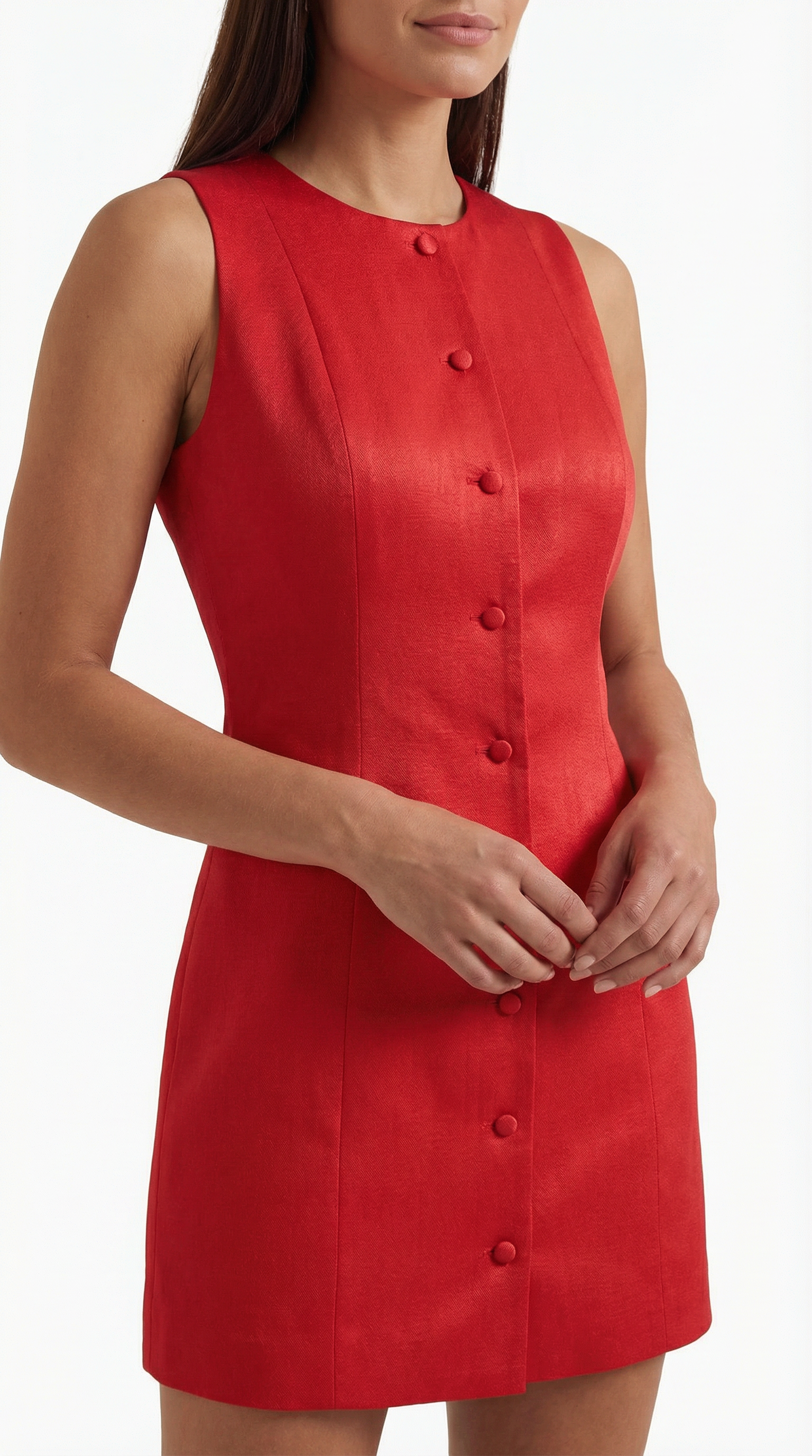 Patricia Sleeveless Button-Up Mini Dress