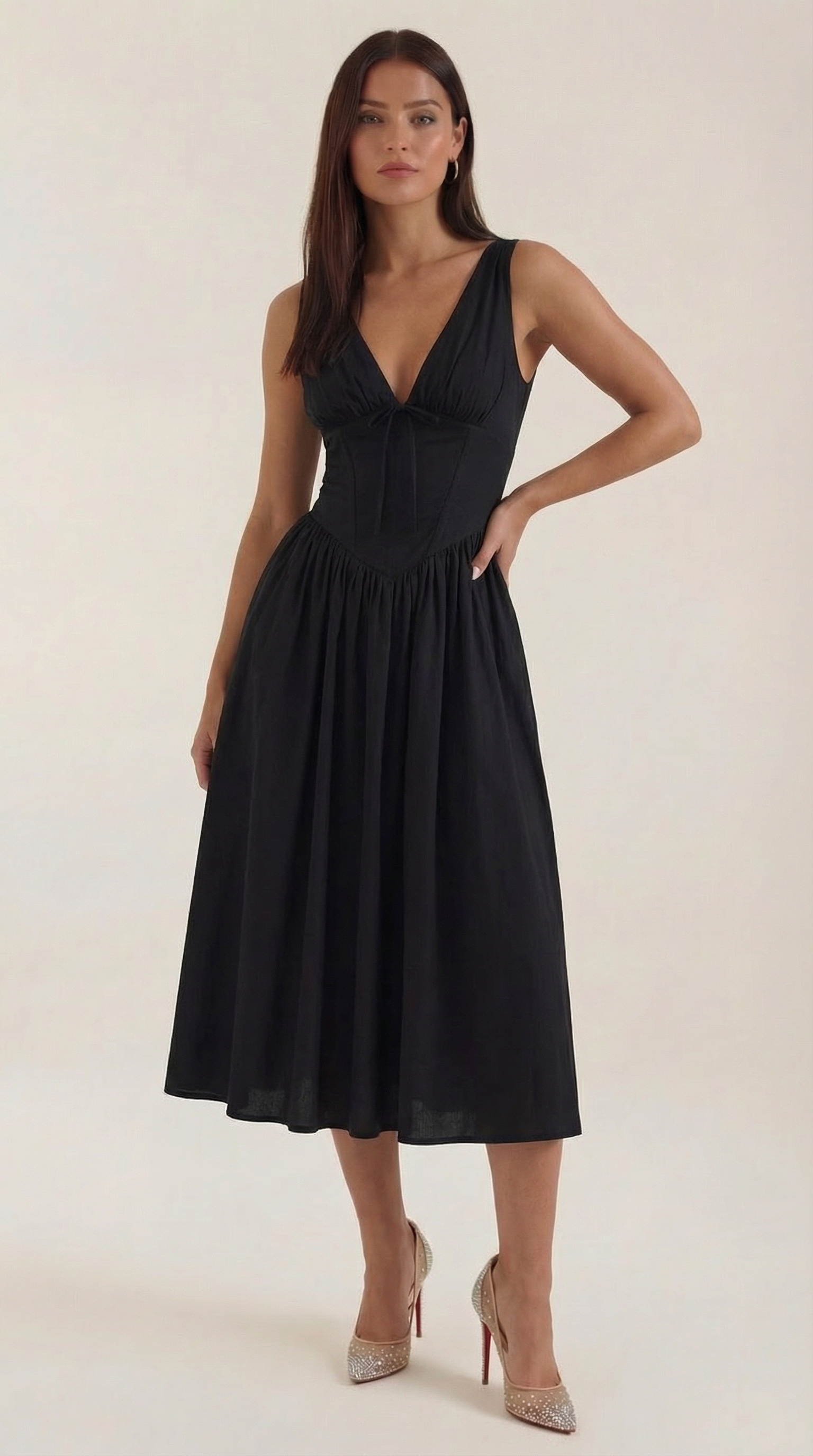 Cassiopeia Midi Plunge Dress