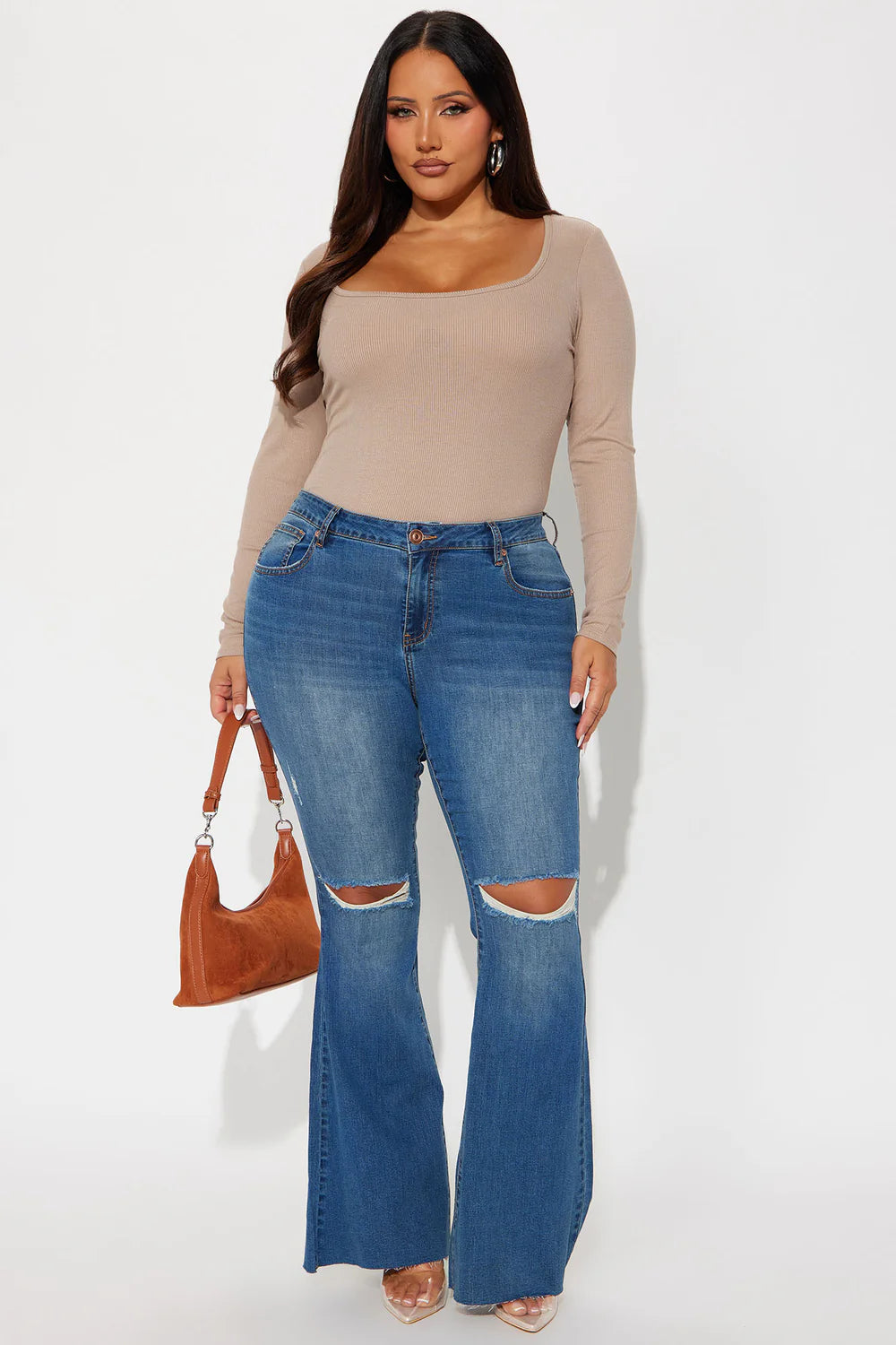 STRECTH LOW BOTTOM JEANS