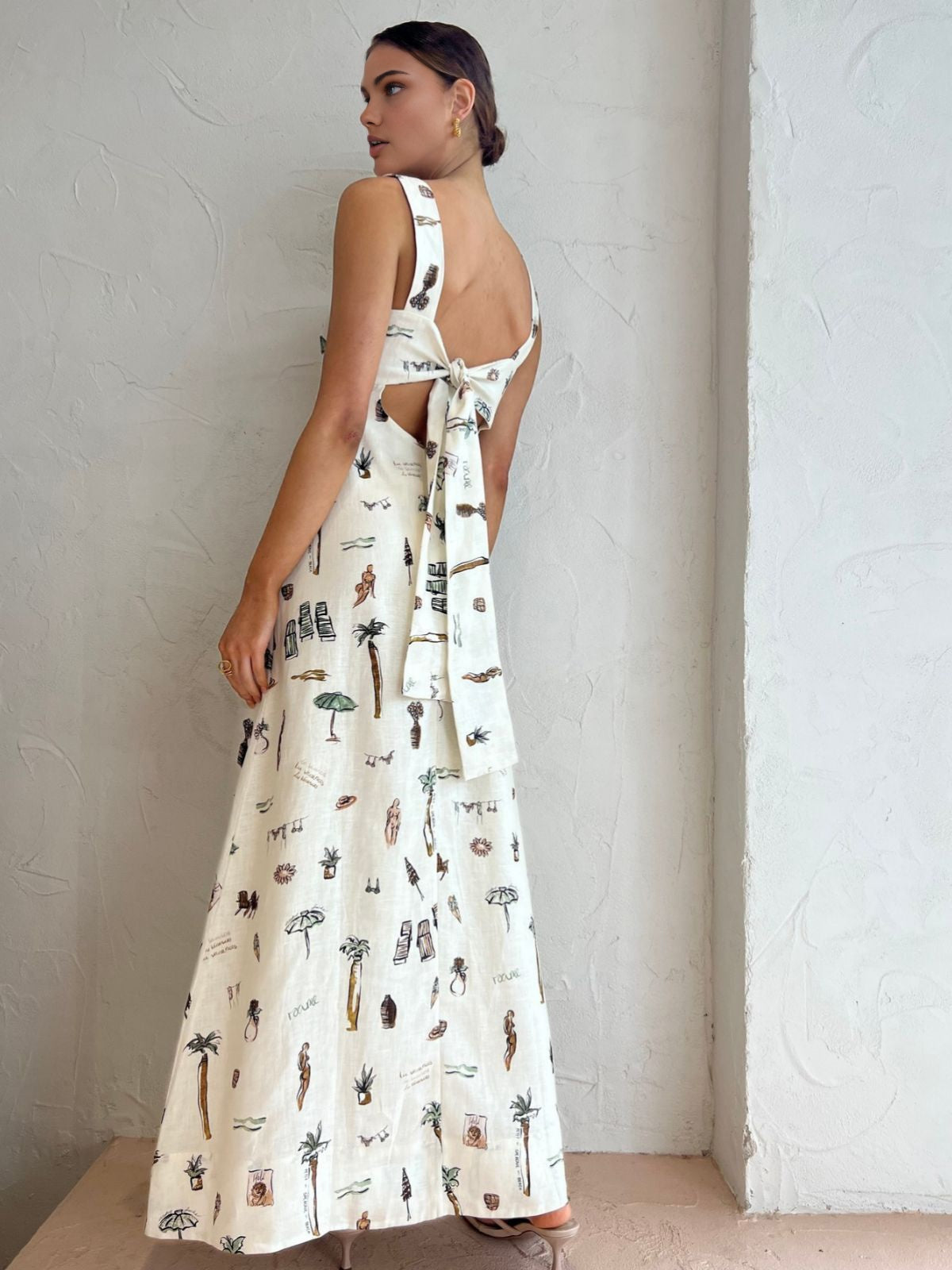Coastal Print Long Maxi Dress