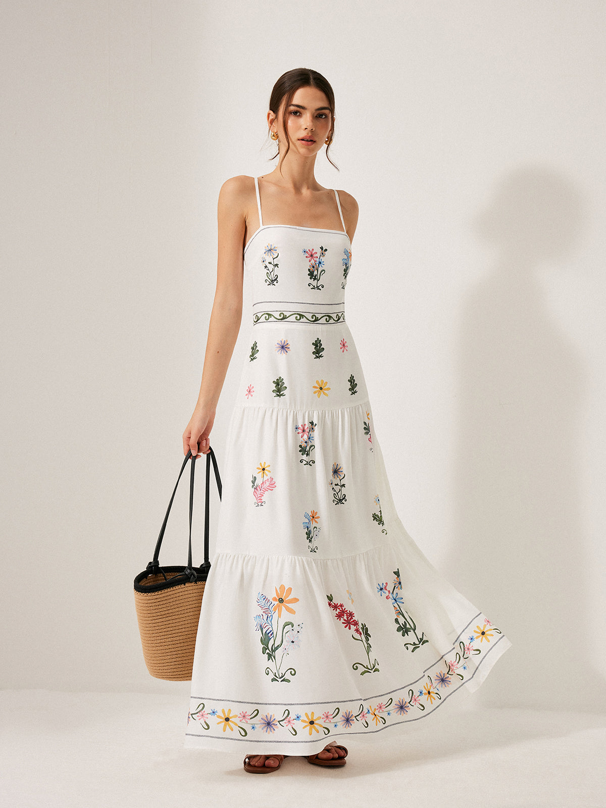 Boho Lace-Up Back Cami Dress