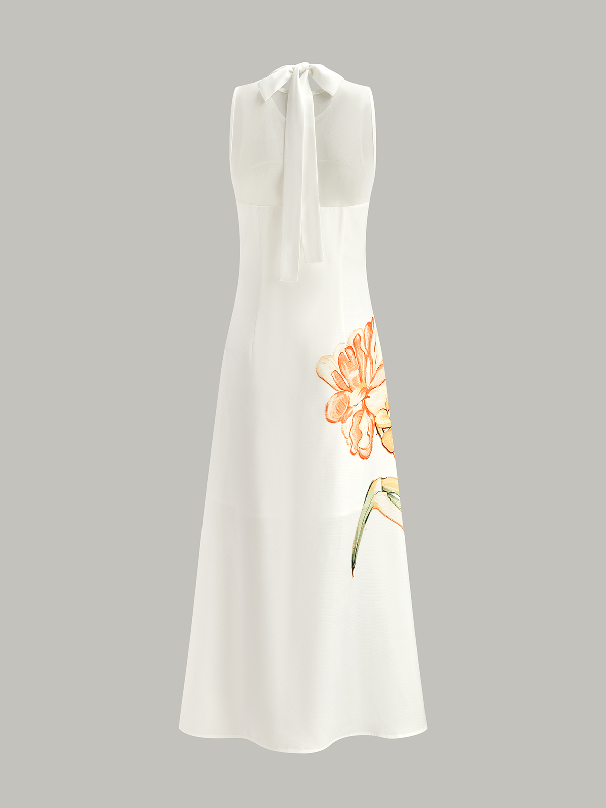 Floral Print Halter Neck Maxi Dress