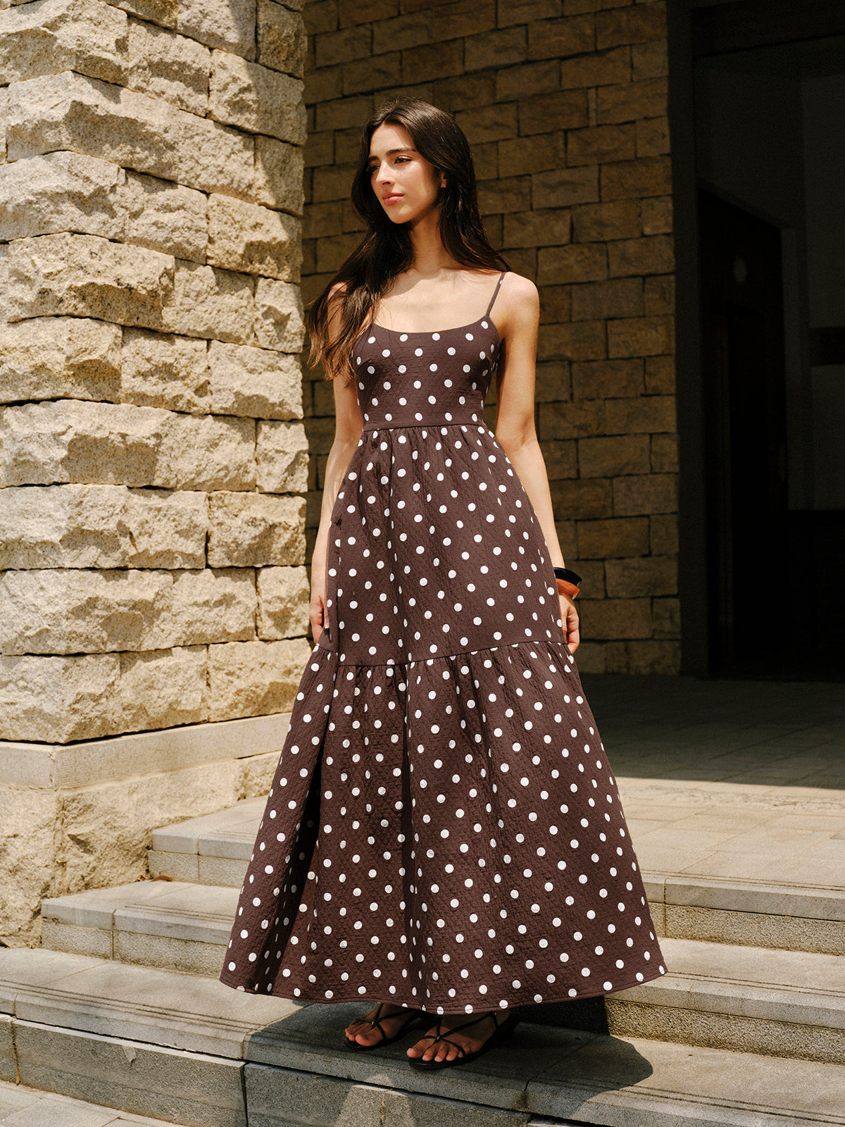Polka Dot Backless Summer Maxi Dress