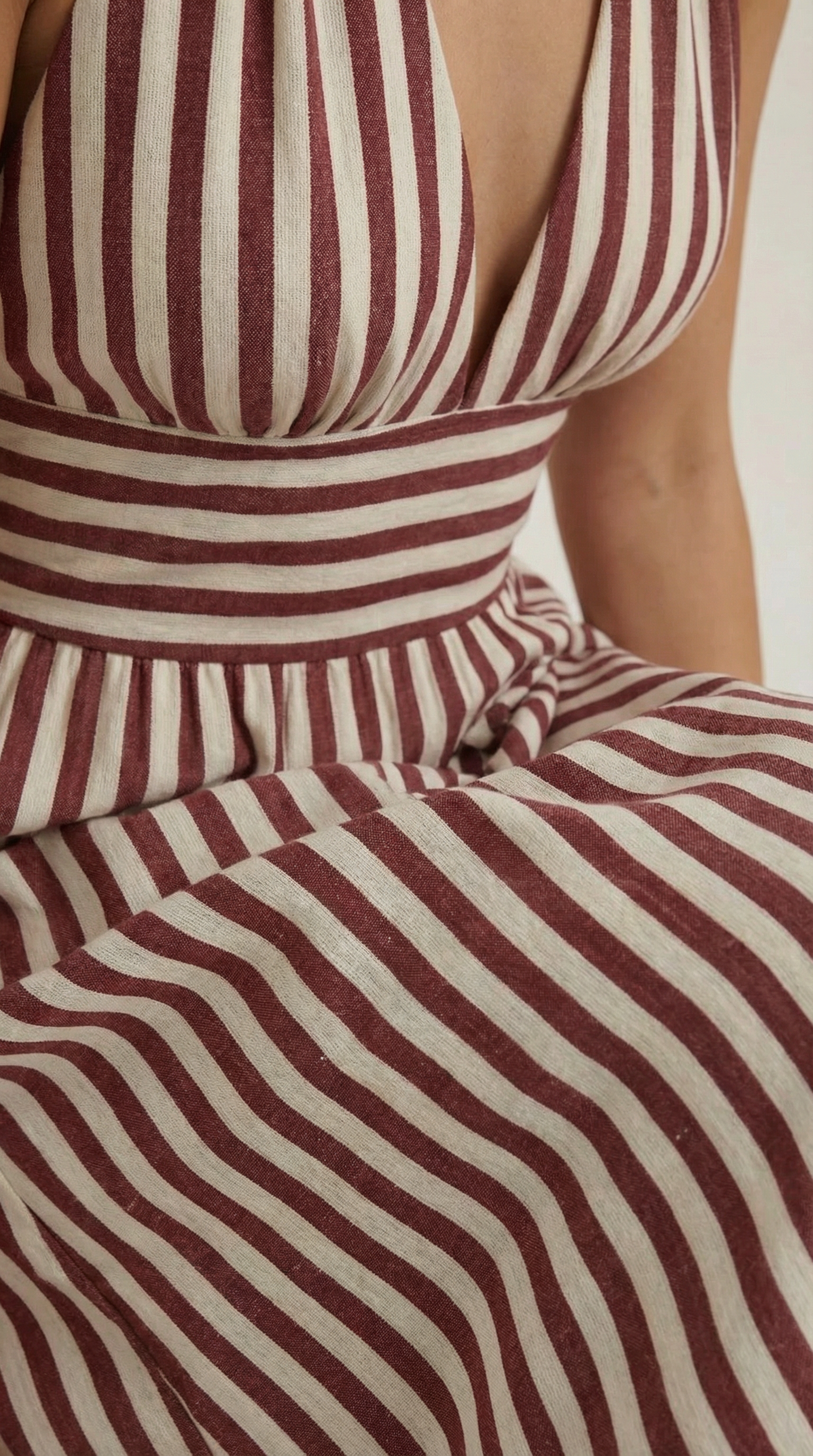 Sandra Striped V-neck Maxi Dress
