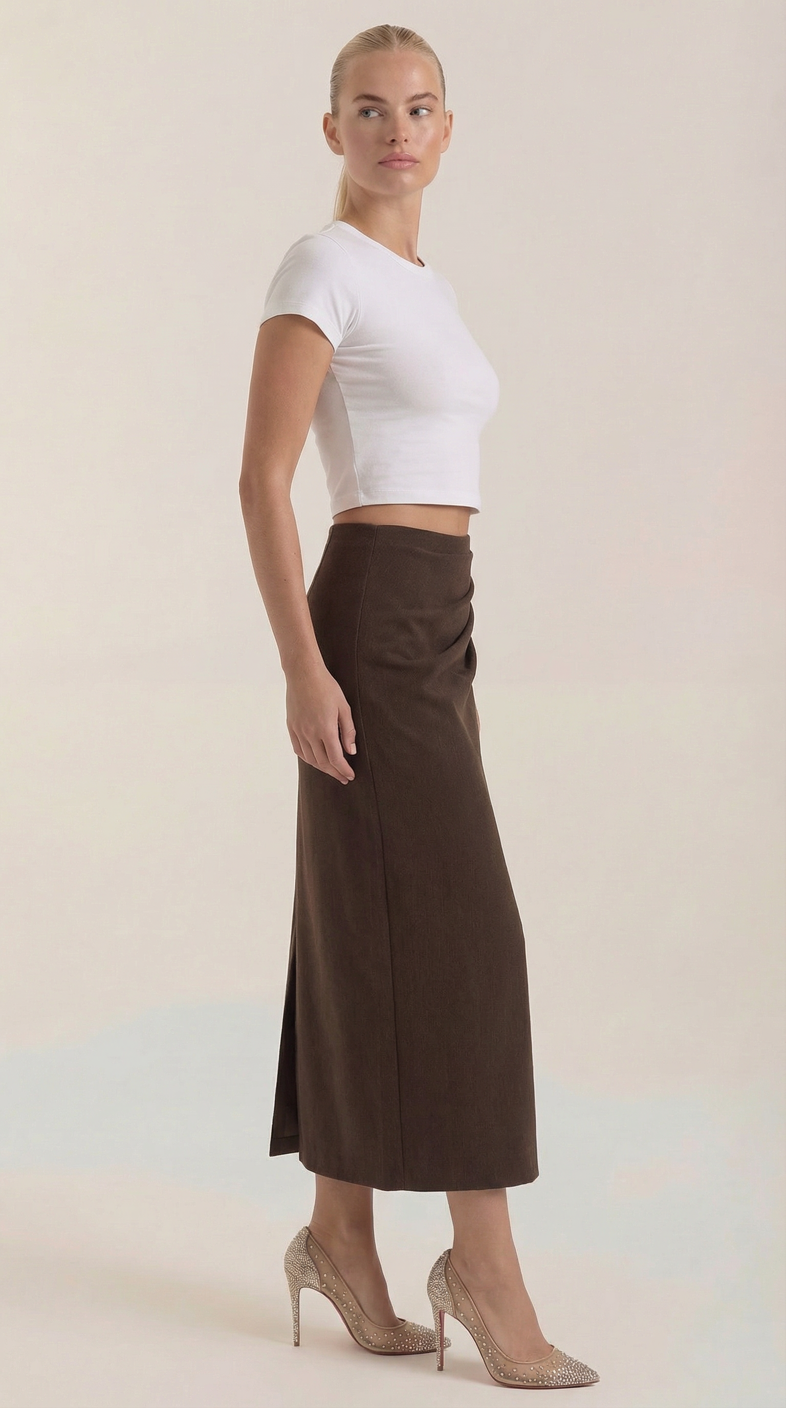 Elsie Ruched Midi Skirt