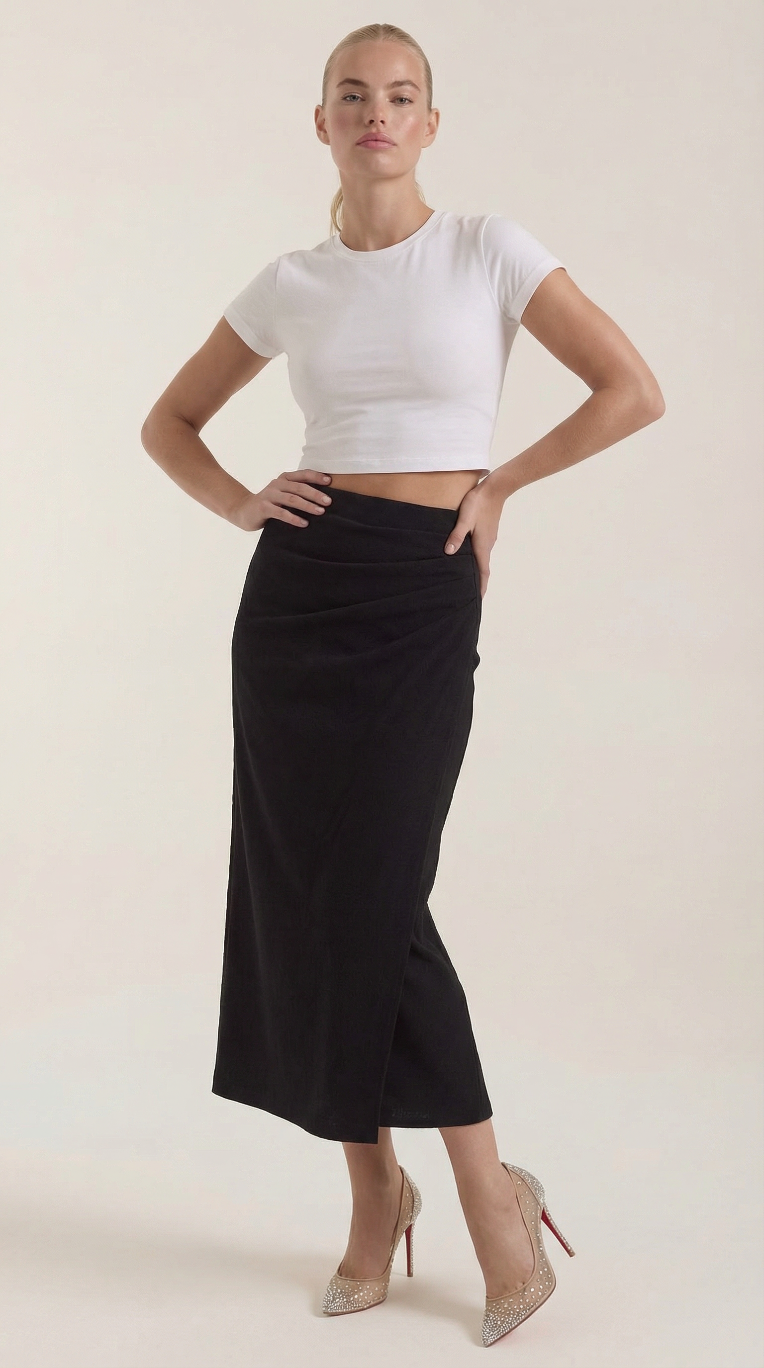 Elsie Ruched Midi Skirt