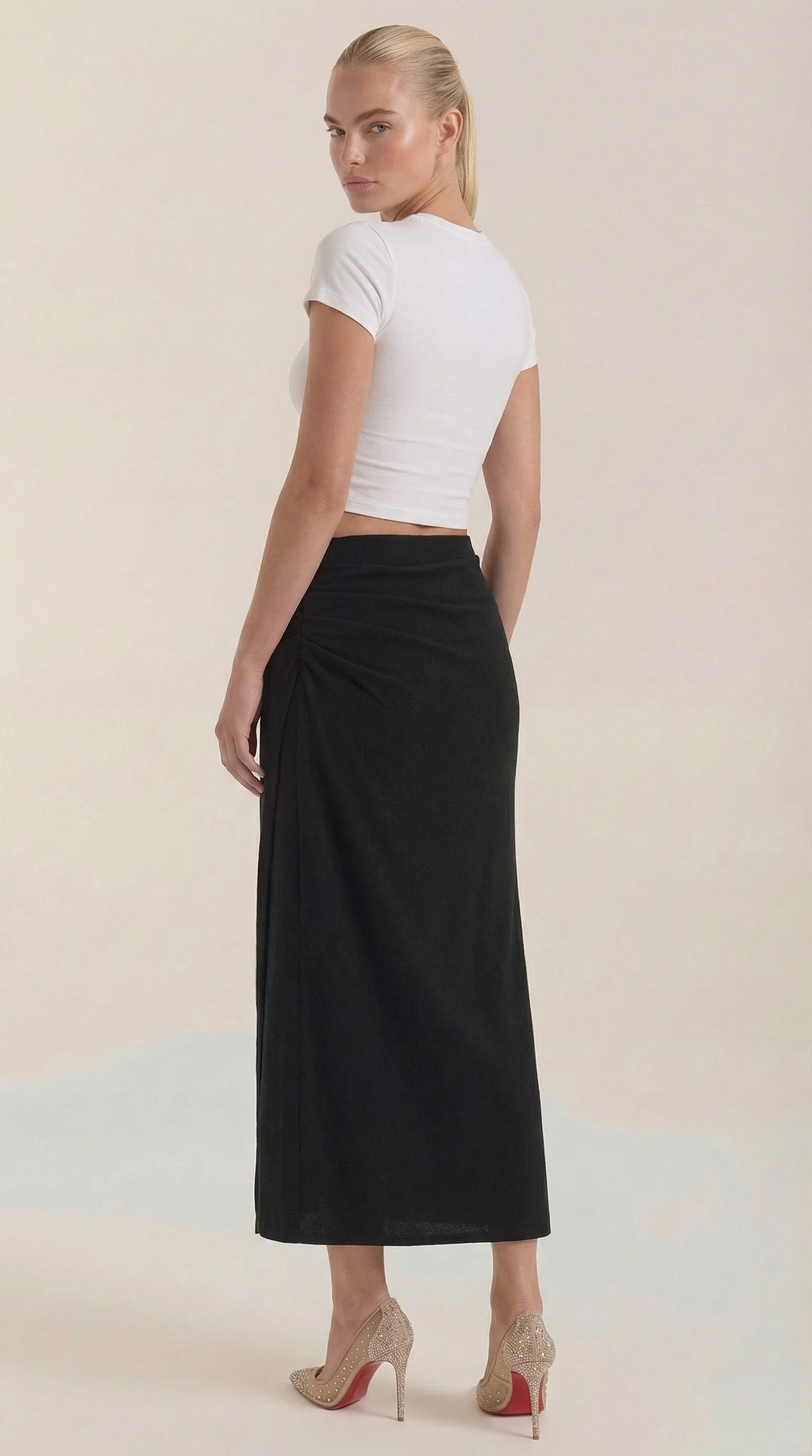 Elsie Ruched Midi Skirt