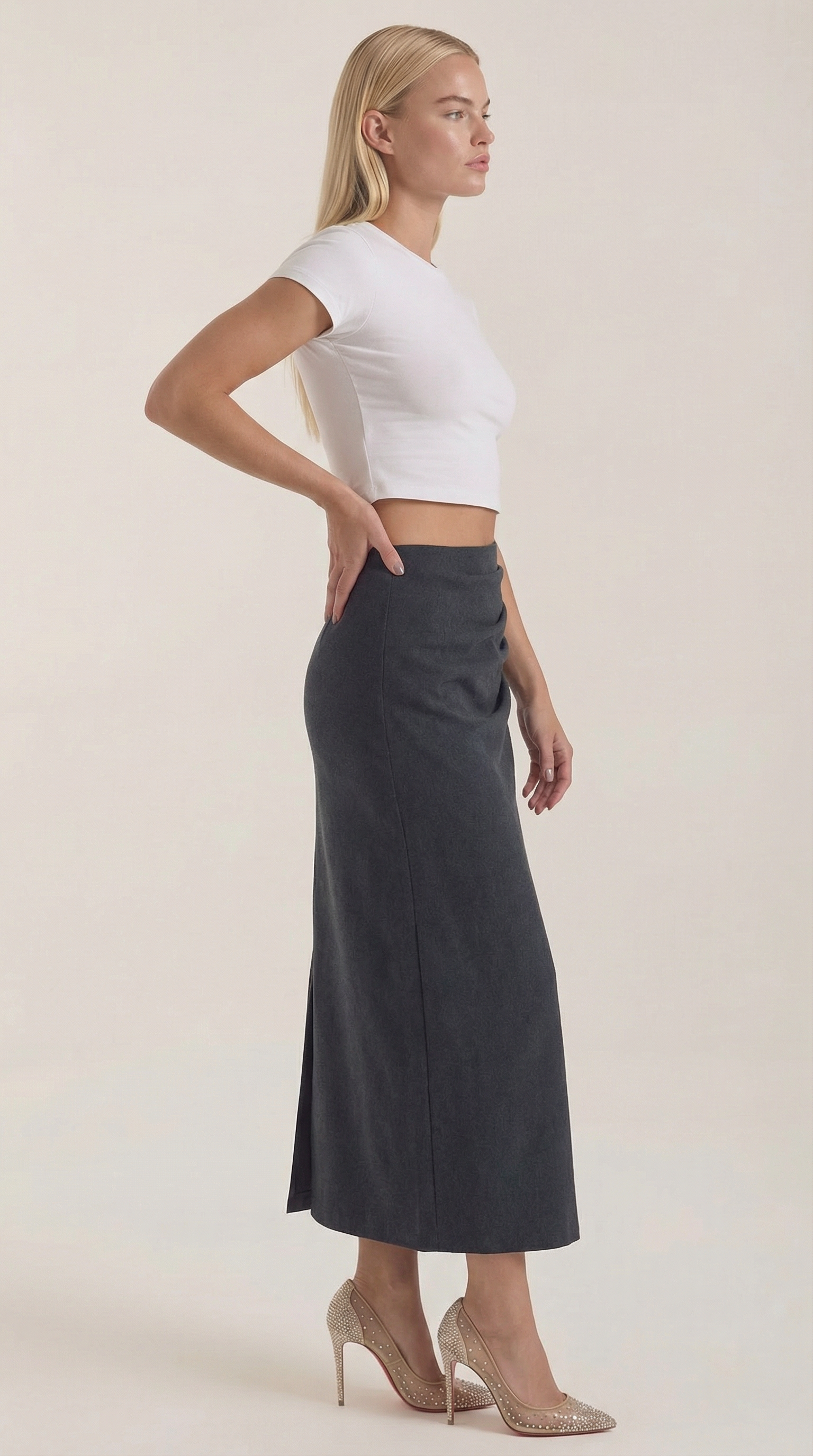 Elsie Ruched Midi Skirt