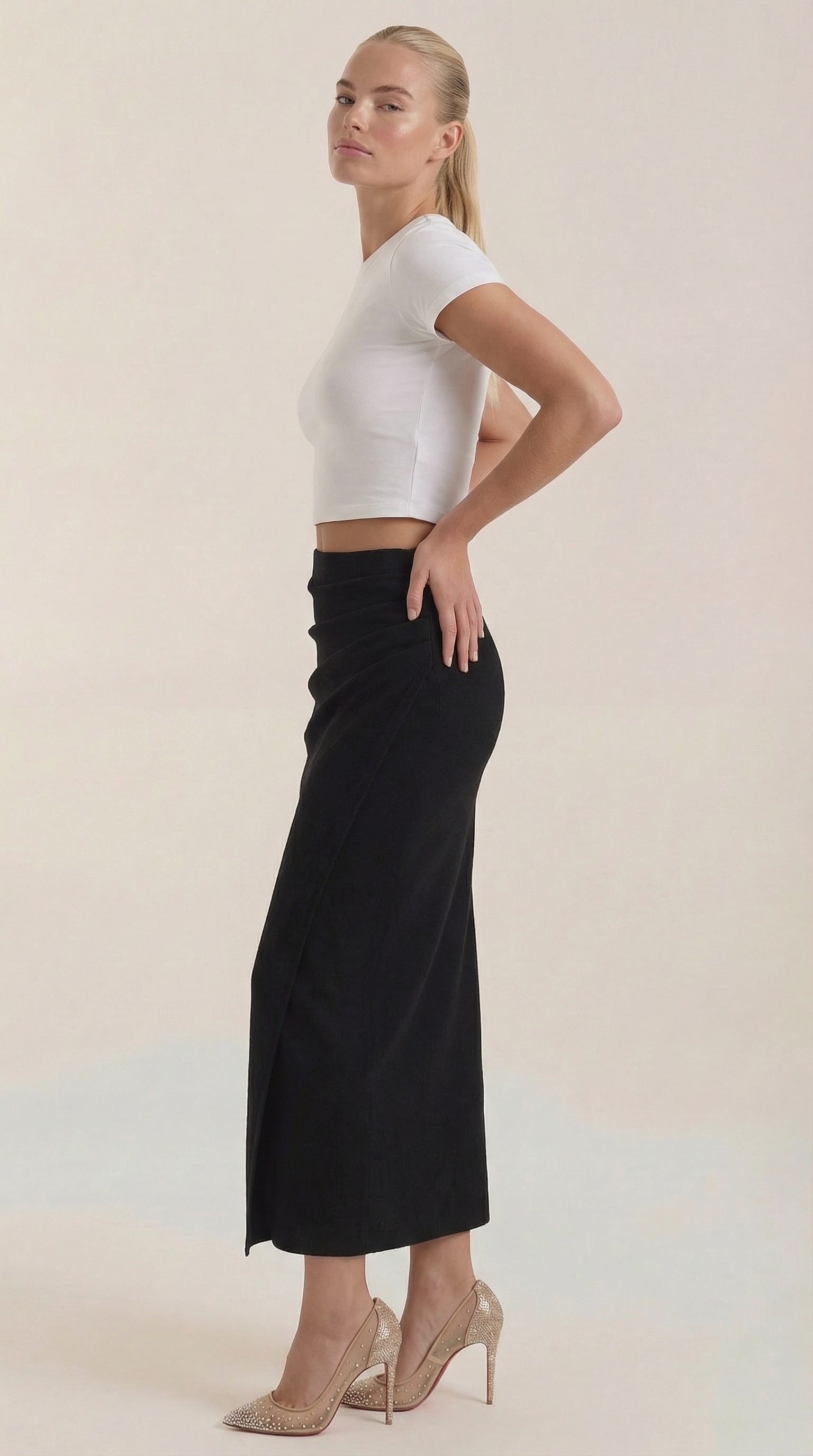 Elsie Ruched Midi Skirt