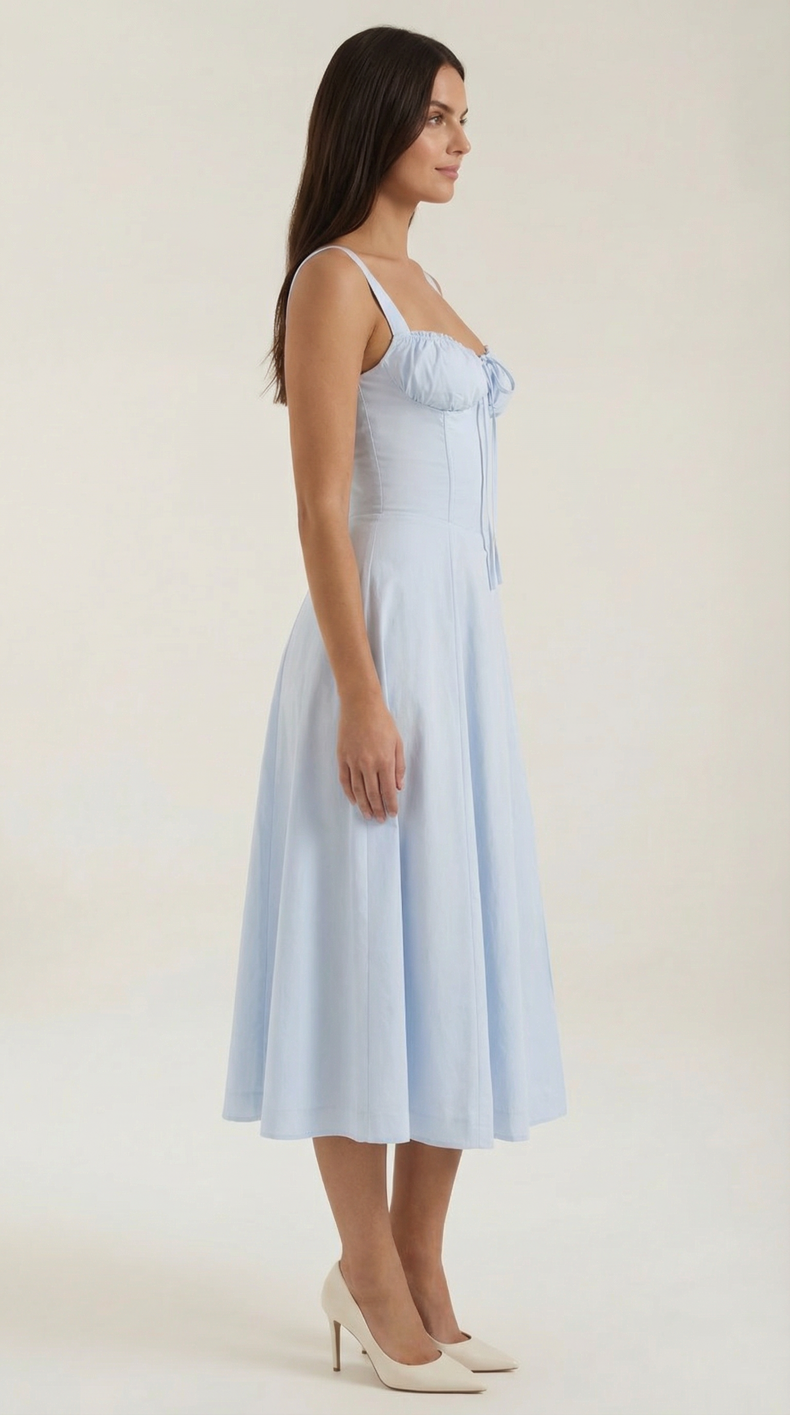 Jade Lace Up Midi Dress